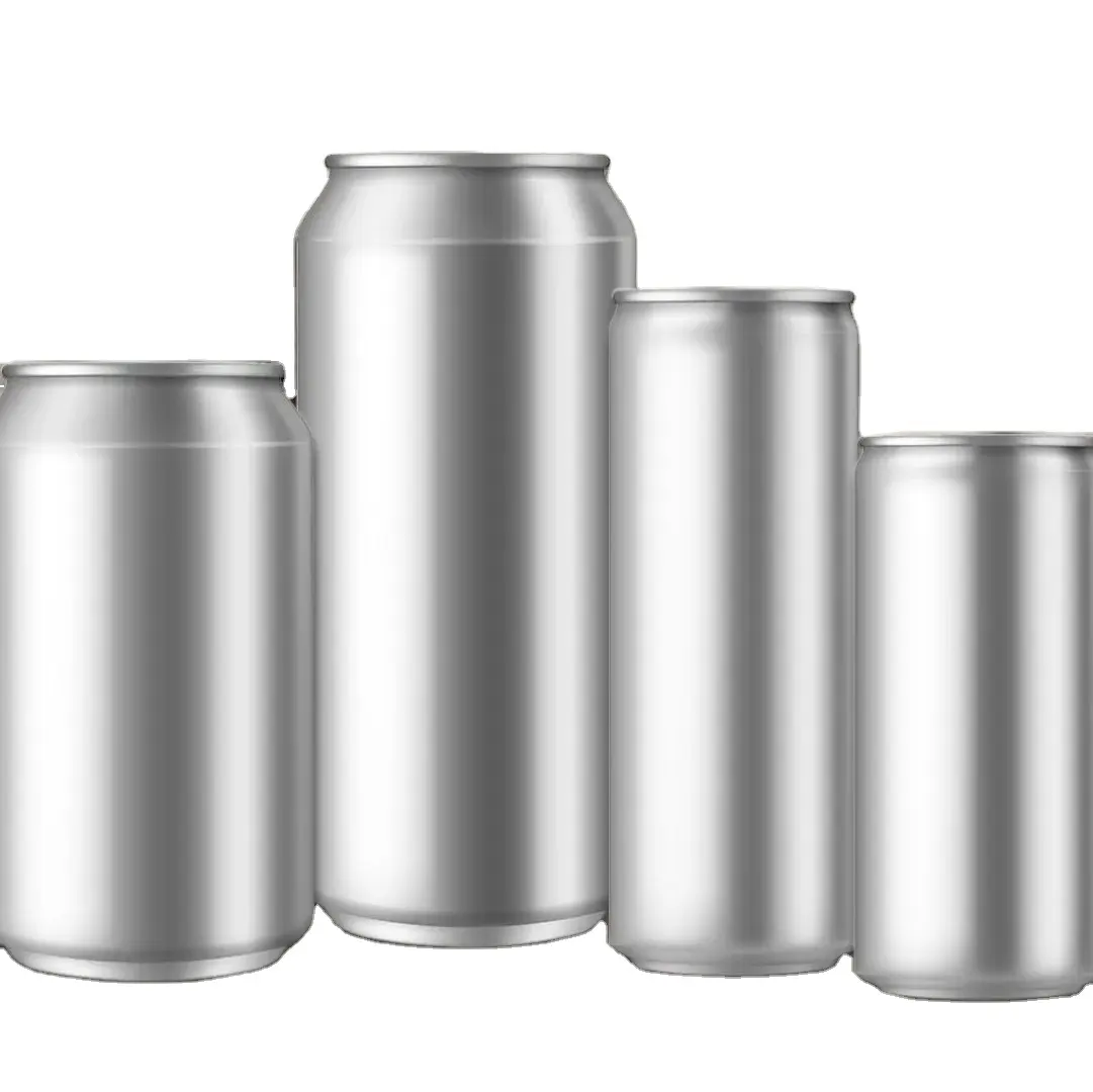 Fabricación de envases de latas de aluminio en blanco reciclables precio al por mayor para bebidas latas de refresco con tapa de apertura fácil