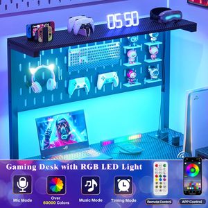 7-in-1 đa chức năng thẩm mỹ sợi carbon chơi game Bàn DIY Pegboard cho văn phòng & nhà chơi game thiết lập - Product Image 3