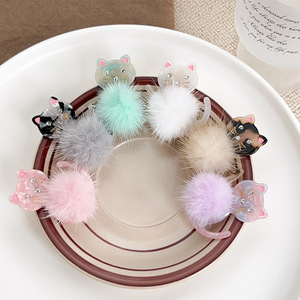 High Quality 2024 Cute Sweet Girls <strong>Fall</strong> Winter Accessories Plush Shape Acetate Hair <strong>Clip</strong> Furry Kitten Hairpin Duckbill <strong>Clip</strong>