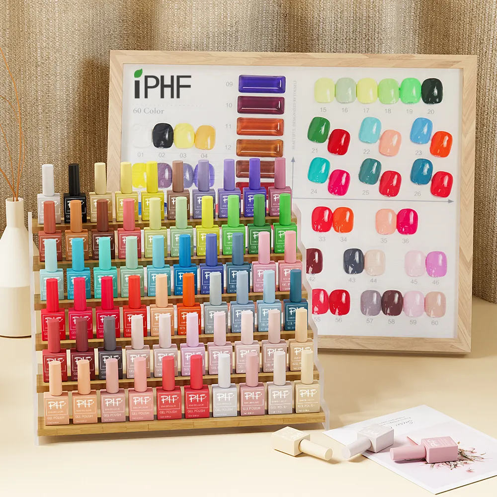 IPHF Venta al por mayor 60 Color Gel Nail Polish Set Fabricante Hema Free Organic Uv Gel Esmalte Set