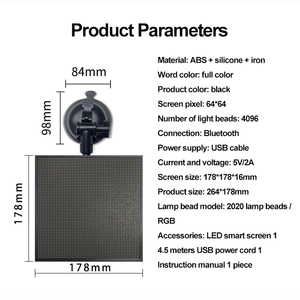 Led araç arka pencere Led ifade ekran arka pencere araba ekran masaüstü piksel ekran Bluetooth iletişim Usb güç kaynağı - Product Image 2