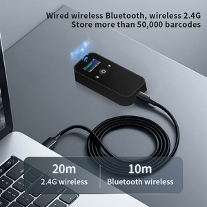 Lector de código de barras BT Mini portátil 2D, tiempo de trabajo prolongado con memoria de batería, lector de escáner de código QR inalámbrico - Product Image 2