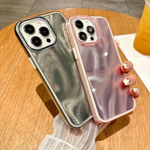 Ins人気のシンプルなピュアカラーケースイヤースタイルカバーレディース電話シェルブラックウェーブエッジの女の子のためのモバイルケース - Product Image 2