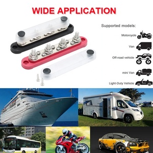 M6 vida damızlık kablolama kurulu 1/4 "elektrikli saf bakır bara 150A tekne dağıtım Terminal bloğu siyah kiti (çift kırmızı ve siyah) - Product Image 6