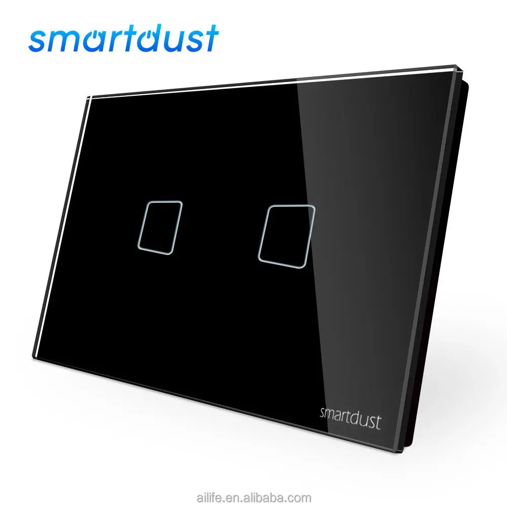 Smartdust US สวิตช์ไฟติดผนังระบบ2แก๊งสวิตช์อัจฉริยะสำหรับบ้านโรงแรมด้วย Alexa Google