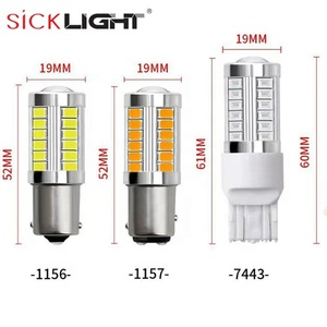 Sick led 1156 bau15s py21w7507車用LED電球ターンシグナルライト琥珀色オレンジ色照明白赤563033smd canbus 7440 led