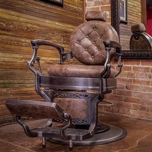 Cadeira portátil de couro, luxuosa, moderna, de alta qualidade, para cabelo de couro, portátil, para barbeiro, salão de beleza, barbeiro