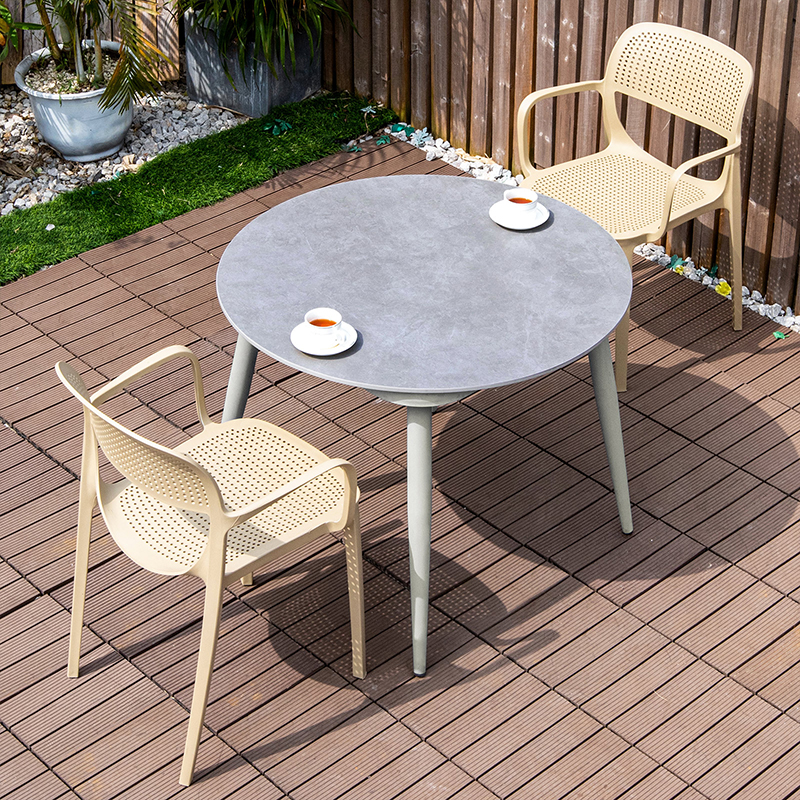 G-90cm table ronde et 2 chaises