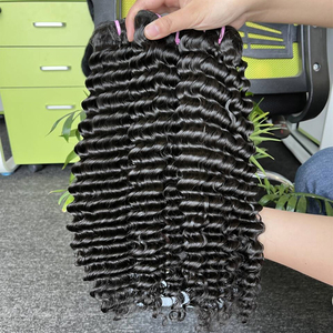 天然ディープウェーブイタリアカールスーパーウェーブベトナムバージン二重描画人間ヘアエクステンション束未処理 - Product Image 6