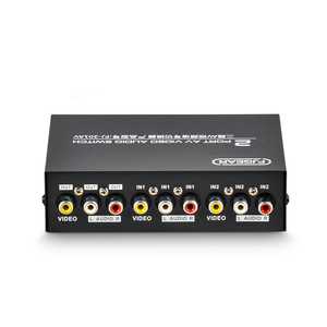 FJ-201AV Fjgear <strong>2</strong> WAY <strong>VIDEO</strong> AUDIO <strong>SPLITTER</strong> <strong>2</strong> in 1 Out Plug and Play Bandwidth 250mhz with Iron Shell Two Way Switch - Product Image 1