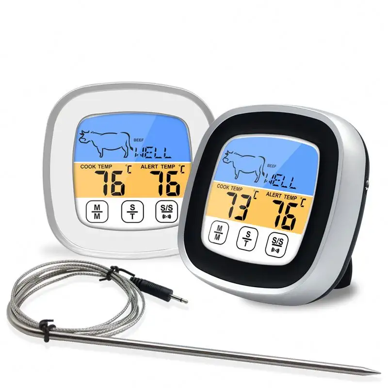 Интеллектуальный сенсорный пищевой термометр для выпечки цифровой дисплей барбекю таймер электронный термометр для барбекю кухонное мясо