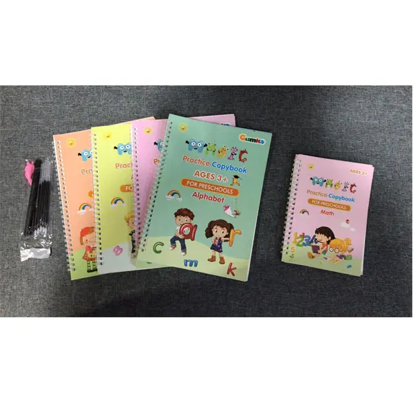 A4 big size Kids Print Calligraphy Workbook Groove Handwriting Sank Magic Book with Pen sank magic book