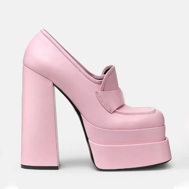 WETKISS Factory OEM scarpe eleganti pompe da donna scarpe punta quadrata mocassini con tacco alto pompe con plateau a doppio livello all'ingrosso