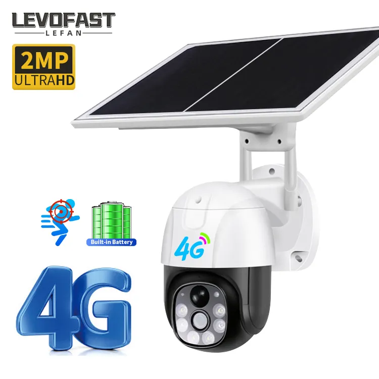 LEVOFAST 1080p 2MP Solar PIR Wireless 360 Web Ptz Outdoor 4G Solar LP Wifi Überwachungs kamerasystem Solar kamera