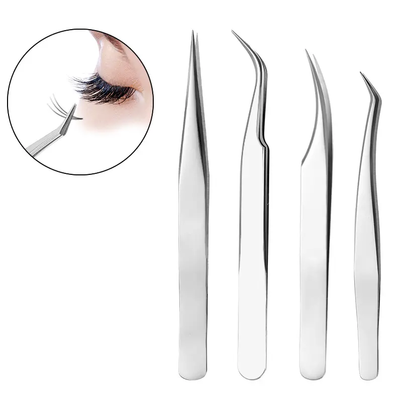 Rvs Wimpers Pincet Professionele Voor Lash Extension Sliver Anti-Statische Wimper Tweezer Leverancier