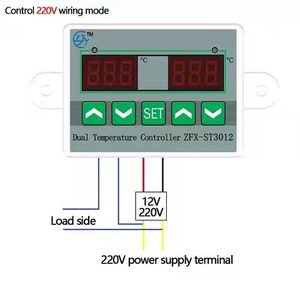 ST3012 <strong>Temperature</strong> <strong>Controller</strong> LED Dual Digital Display Thermostat <strong>Controller</strong> DC 12V 24V AC 110-220V <strong>With</strong> <strong>NTC</strong> <strong>Sensor</strong> - Product Image 4