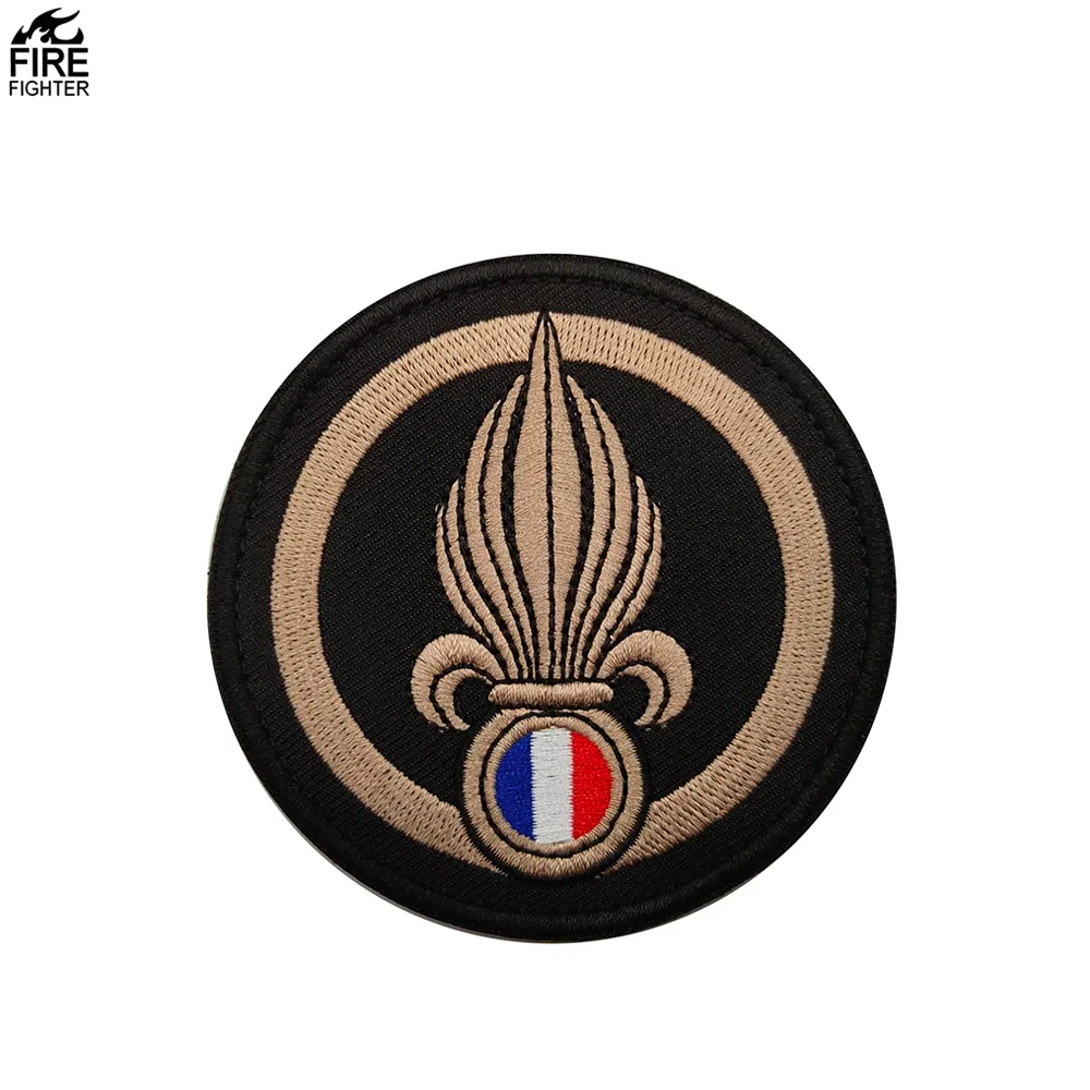 Francia legione straniera francese ricamo tattico Patch Hook Loop Patch per adesivi abbigliamento fan tattici