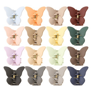 Thanh Lịch Matte Bướm Tóc Claw <span class=keywords><strong>Clip</strong></span> Cho Cô Gái Rắn Màu Nhựa Hawaii Mũ Nón Cho Phụ Nữ Của Mùa Hè Ngày Lễ Carton - Product Image 2