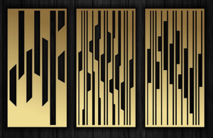 Partición de pantalla de Arte de acero inoxidable de diseño moderno, Panel de vidrio dorado, divisor de habitación fijo para decoración de pared de pasillo, función plegable - Product Image 5