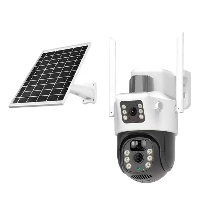 Ansvision 5MP 4G ống kính kép PTZ năng lượng mặt trời Máy ảnh màn hình kép PIR theo dõi con người ngoài trời mạng wifi an ninh CCTV IP Camera