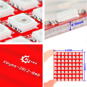 Keyes Wearable 8x8 64Bit LED Voll farbiges RGB LED-Modul für Arduino für Micro bit - Product Image 4