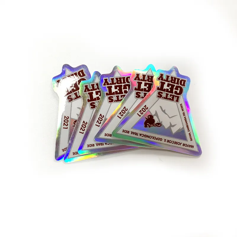 Голографическая Виниловая наклейка с мультипликационным изображением радиуса, Виниловая наклейка с логотипом, упаковка наклеек с индивидуальным принтом, наклейки с поцелуями