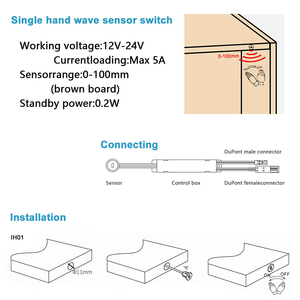 Intelligenter LED-Streifen dimmersc halter mit Berührungs sensor und PIR-Bewegungs sensor-Schrank lichtsc halter, Spiegel berührungs sensor, menschliche Erkennung - Product Image 5