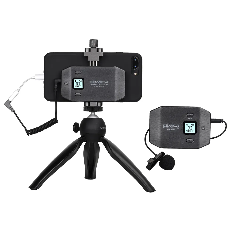 COMICA CVM-WS50(C)-micrófono inalámbrico para vídeo móvil o vídeo en vivo, Mini y Flexible, 6 CANALES, UHF