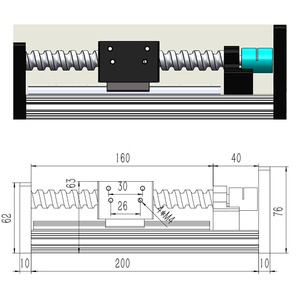 Carril de guía lineal de doble eje de plataforma GG Carril de deslizamiento lineal de eje óptico deslizante de tornillo doble para máquina de bloques GX80