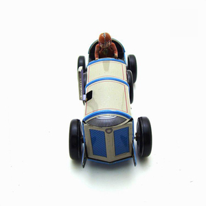 EE1346 klasik rüzgar Up araç teneke oyuncak el yapımı Vintage Metal Clockwork bahar Racer araba modeli Clockwork oyuncak - Product Image 2