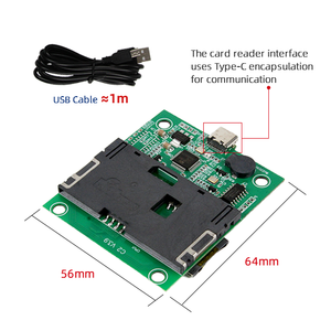 Módulo lector de tarjetas IC inteligente tipo de contacto de Venta caliente RS232/USB/TTL Módulo lector Rfid de Tickets Electrónicos con luz LED - Product Image 3