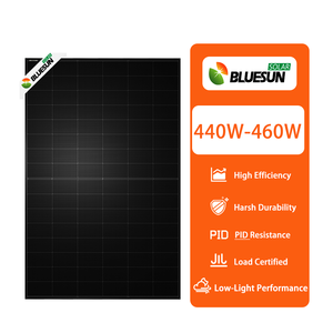 Bluesun Poland koper Rotterdam kho 450W 460W panel năng lượng mặt trời Châu Âu Topcon bifacial tất cả các tấm pin mặt trời màu đen với khung - Product Image 4