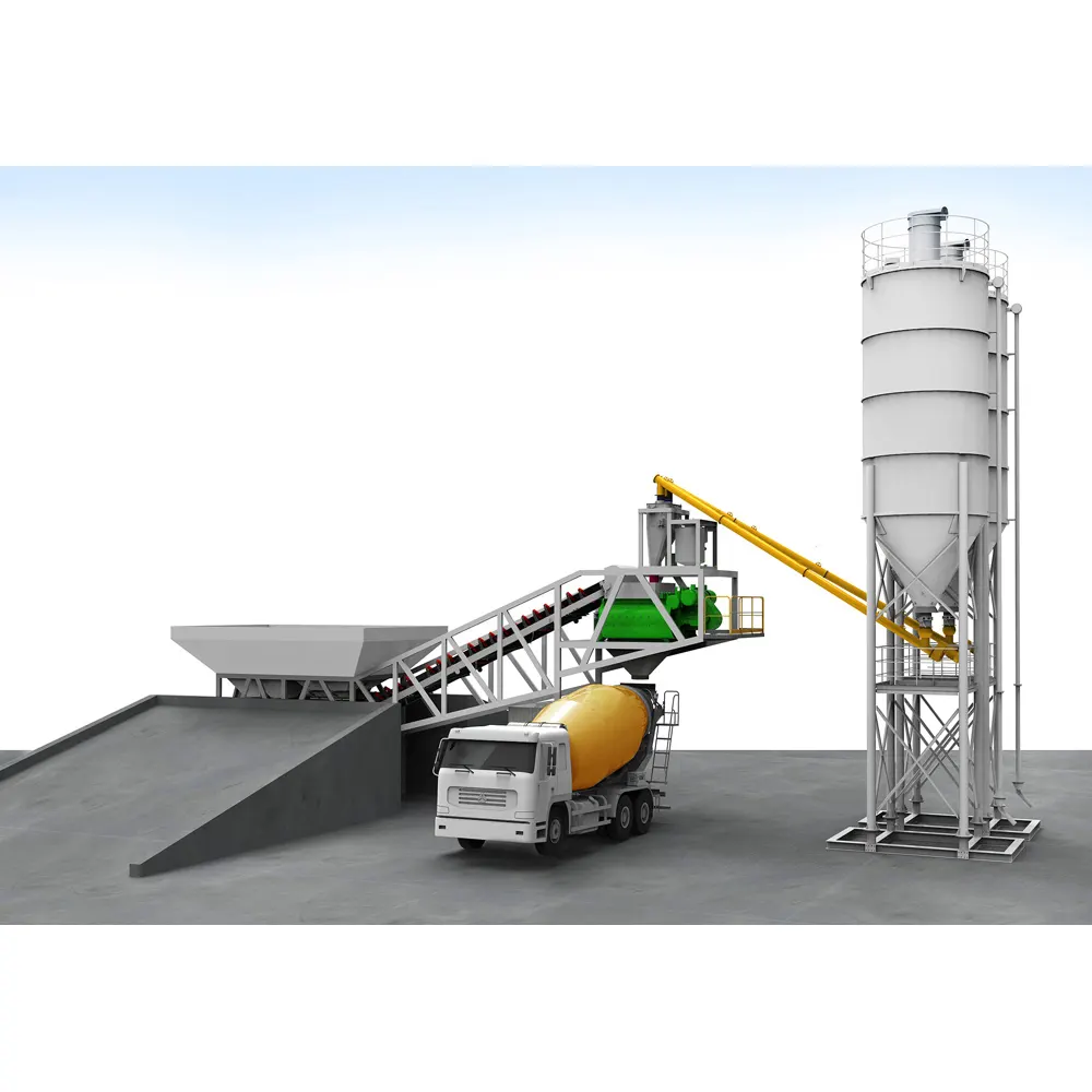 China brand Manufacturer 75M3/H Mobile Concrete Batching Plant HZS75VY