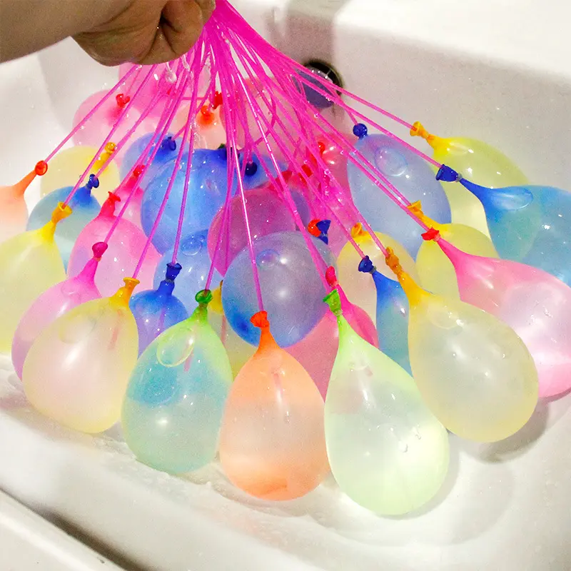 En iyi temizle su balonları 3 inç 111 adet 3 demetleri özel baskılı su balonları renkli dolgu su balonları