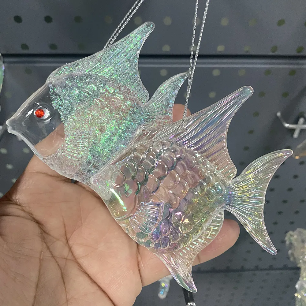 פס טרופי דגי זכוכית פיסול בית תפאורה זכוכית דגי אמנות זכוכית ים בעלי החיים צלמית בעבודת יד קישוט יום הולדת מתנות