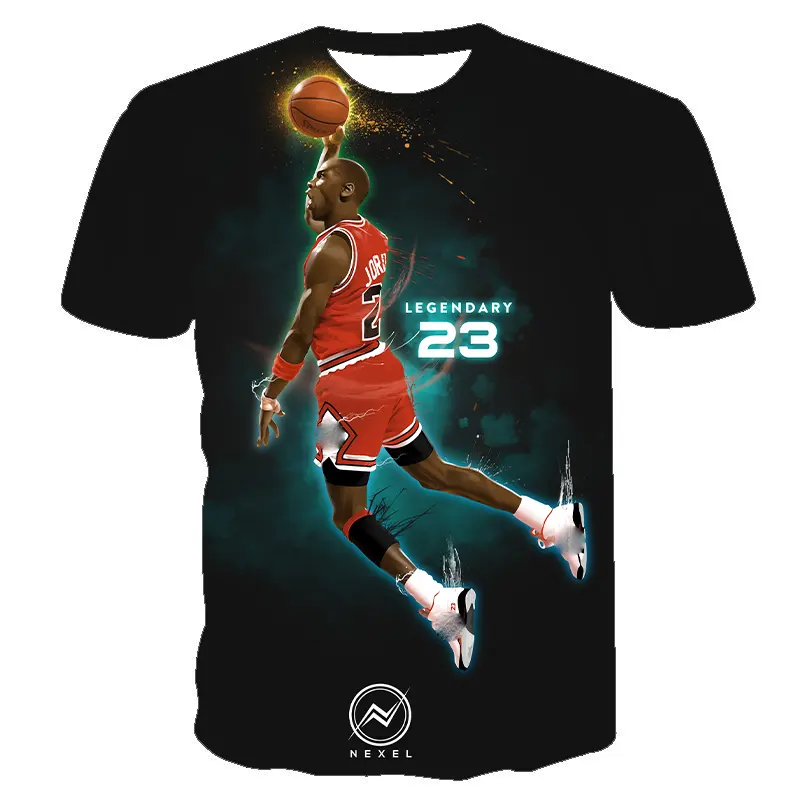 تي شيرت للرجال ذكر كرة السلة 23 قميص مايكل تي شيرت الرجل الطائر طباعة 3D تي شيرت للرجال والنساء جيرسيه لياقة بدنية رياضية