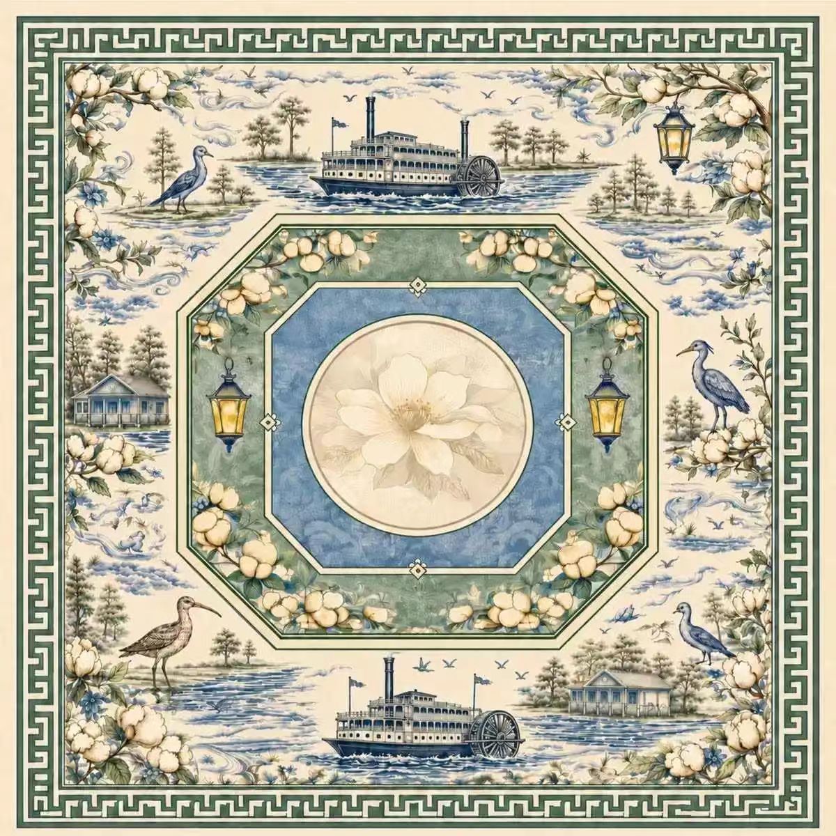 Tapis de Mahjong Fleur de Lotus