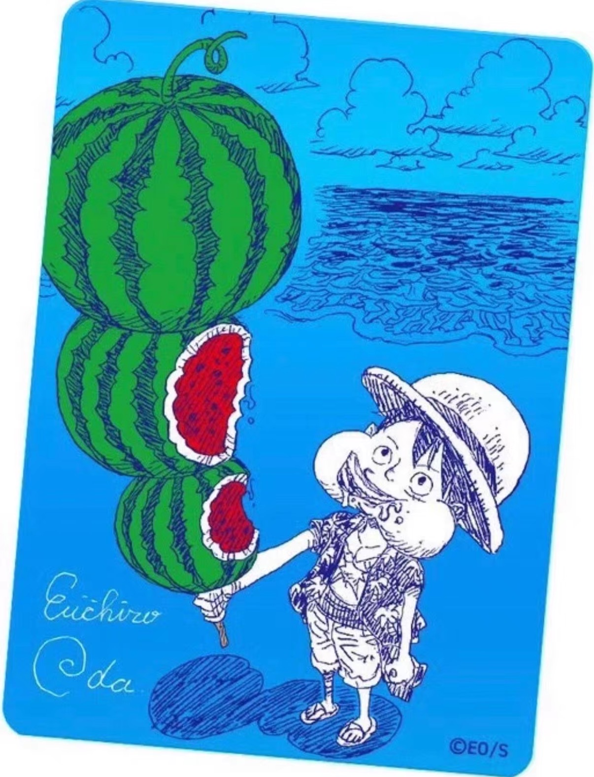 Carte promotionnelle en métal OP Luffy Pastèque