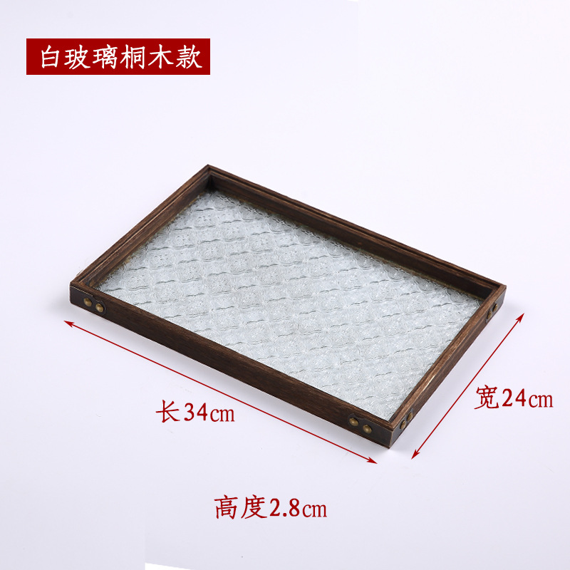 White glass paulownia wood, refired, 34*24*2.8 mm