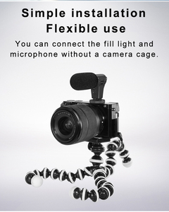 KIT-03LM Telefon halter Vlog Stativ 6500K Mini LED Video Quadratische Form Füll licht Smartphone Vlogging Kit mit Fernbedienung <span class=keywords><strong>Micro</strong></span>