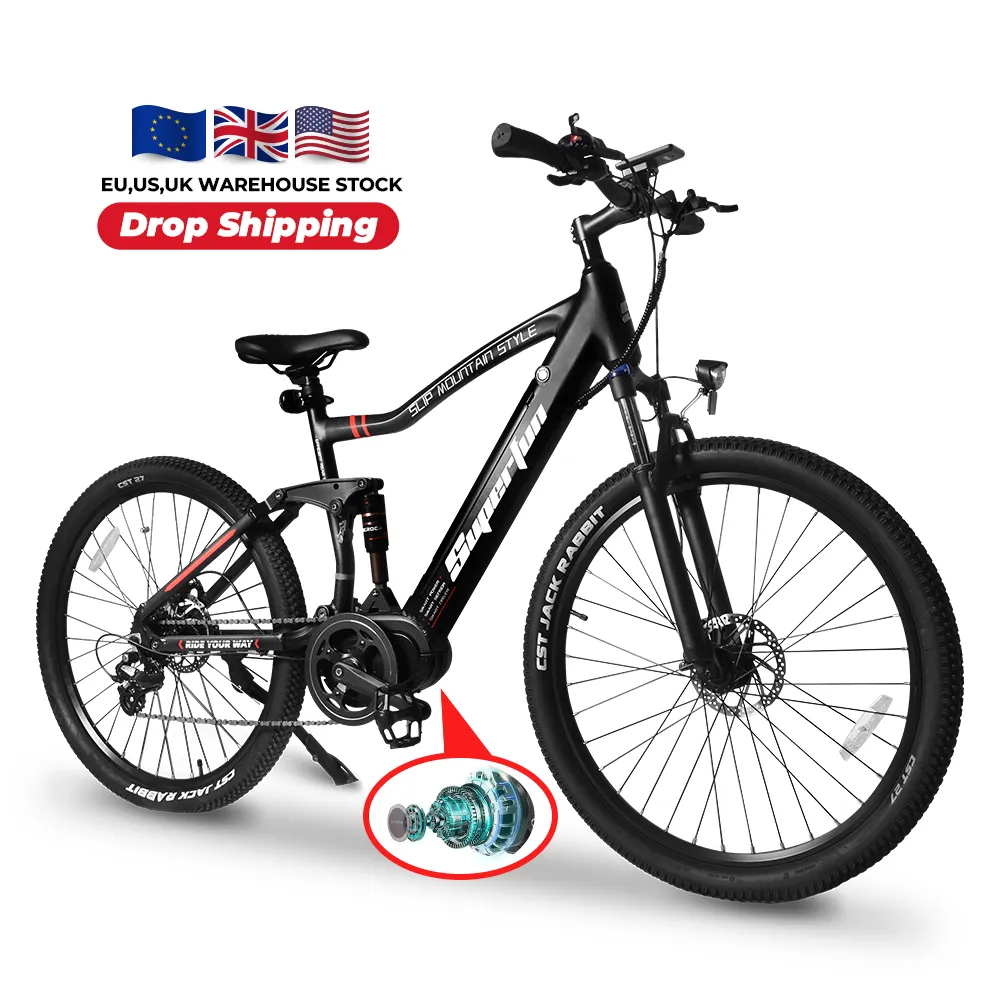 Gespecialiseerde Elektrische Mountainbike Mtb 50 Km/h 27.5 Inch Middenaandrijving Volledige Ophanging Gespecialiseerde Mountainbike Elektrisch