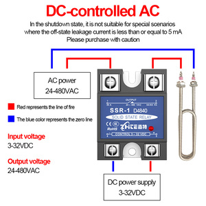 シングルフェーズソリッドステートモジュール12v 24v 220v DC制御AC SSR-40A小型ソリッドステートリレー - Product Image 5