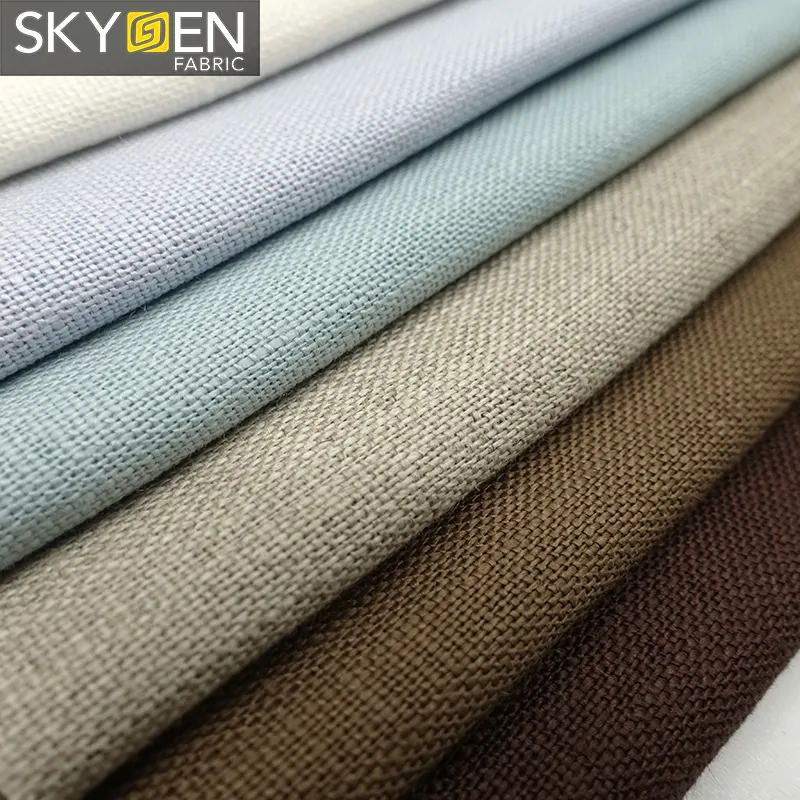 Skygen heavy 200 gsm 100 linen fabric 94 colors textile linen 100% linen fabric heavy fabric