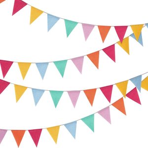 Banderín de arpillera de imitación, 12 Uds., pancarta Pastel, bandera triangular de tela Multicolor para fiesta, decoración de guirnalda de fiesta - Product Image 1