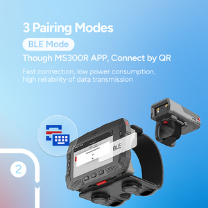Escáner de código de barras Bluetooth de anillo portátil inalámbrico 2,4 Ghz y USB con cable Mac OS. Mini escáneres de código de barras de dedo portátiles Android - Product Image 2
