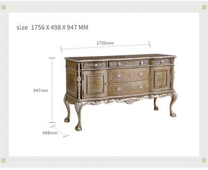 NỘI THẤT PHÒNG Ăn Lâu Đài Fookyik Windsor, Nội Thất Bằng Gỗ Cứng, Tủ Sang Trọng Màu Bạc Kiểu Anh Châu Âu - Product Image 4