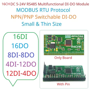 ELETECHSUP R4IOI16 5 IN 1 16CH Modbus Rtu digitale modulo IO Pin Core scheda di commutazione ingresso uscita PLC HMI remoto IO IN espansione - Product Image 4