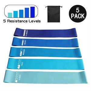 Fitness 5-15 Electric Elastique Fit Pull up Assistance <strong>Elastic</strong> Resistance Bands Set and Hip Ring Exercise Band with <strong>Handles</strong> - Product Image 6