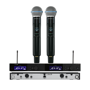SLXD4D beta100 BETA87A KSM8 KSM9 mikrofon mikrofon iki çift kanallı dijital kablosuz alıcı çalışma aralığı 328 metre feet - Product Image 1