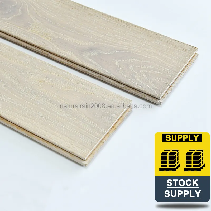 Wide Plank Wash Distressed Wood Floor European White Oak Industrial Engineered Hard Wood Flooring
